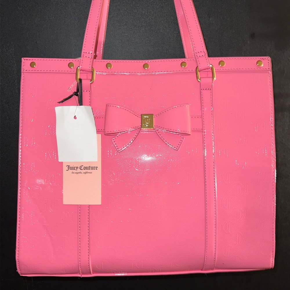 Juicy Couture Bright Pink Tote with Bow Accent
